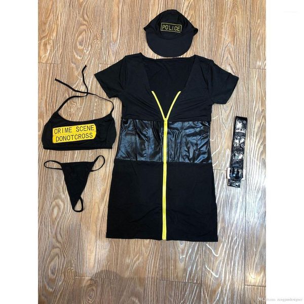 

cospaly fashion crew neck short sleeve casual appparel womens halloween designer police theme costume dresses style, Black;red