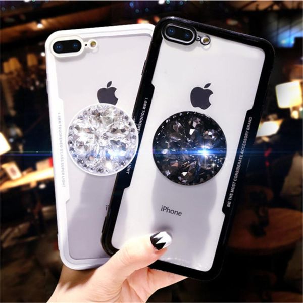 

cgjxsdiamond stand phone case for iphone 7 8 plus xs max xr shining rhinestone case for iphone x 8 7 6 6s plus transparent capa
