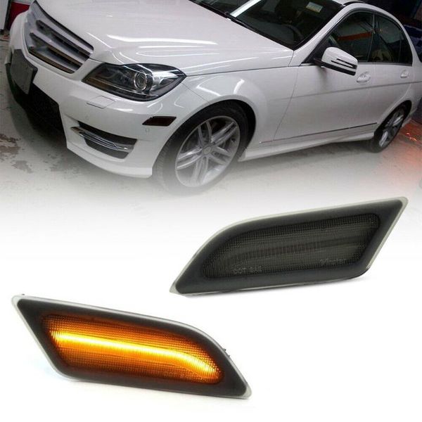 

smoke lens amber color led front side marker light turn signal lamp for 12-14 w204 c250 c300 c350