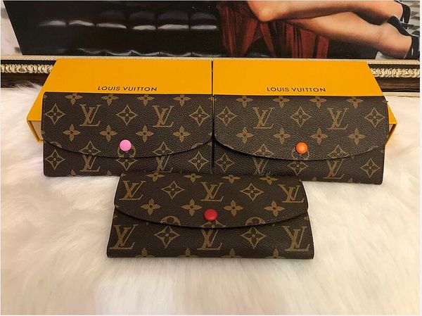 

designer wallet long women wallet zipper bag female designer wallet purse fashion card holder bags lv louis vuitton, Black;brown