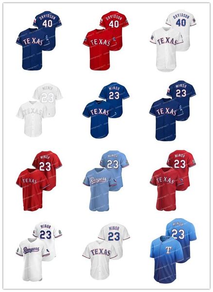 

men women youth texas rangers 40 matt davidson 23 mike minor 34 nolan ryan player custom jerseys baseball jersey, Blue;black