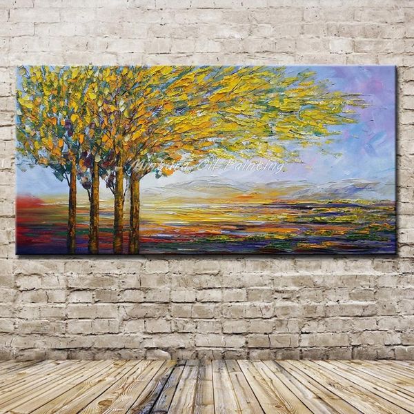 

paintings mintura art large size hand painted abstract tree oil painting on canvas modern home wall decoration picture for living room