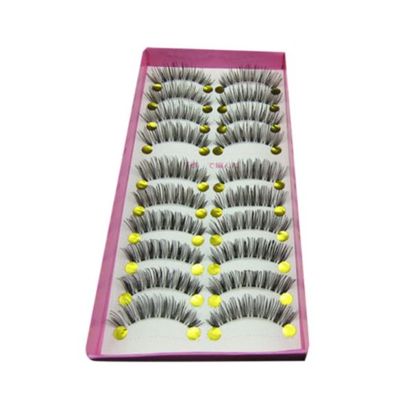 

false eyelashes 10pairs handmade messy natural long cross women make up fake makeup tool