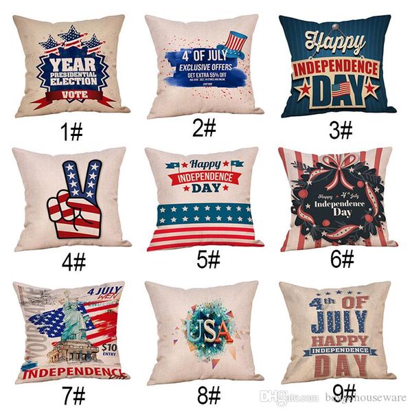 

american flag stars pillowcase stripe letter print pillow cover 45*45cm sofa nap cushion home decoration car bh2076 zx
