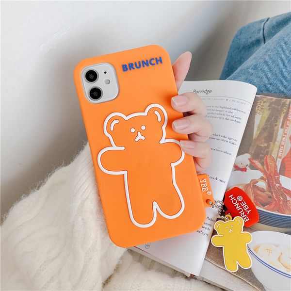 

симпатичный мультфильм маленький bearphone чехол для iphone 11 pro max xr xs max 7 8 plus x матовый soft soft tpu задняя обложка 2020