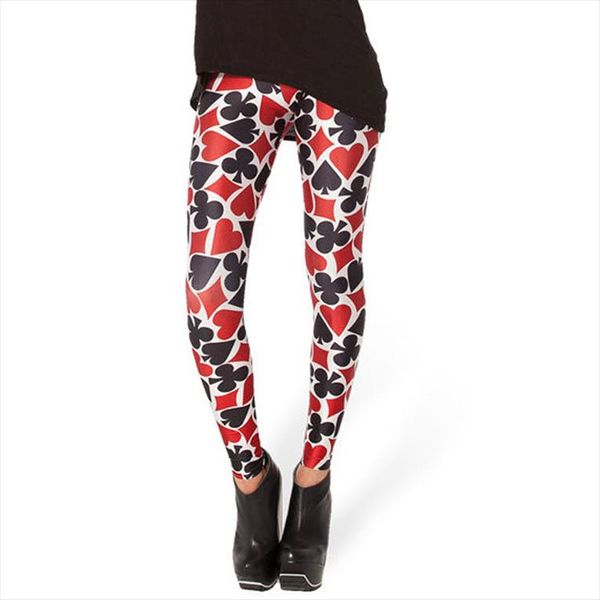 

fashion pirate leggins galaxy pants digital printing deck of cards leggings limited for women, Black
