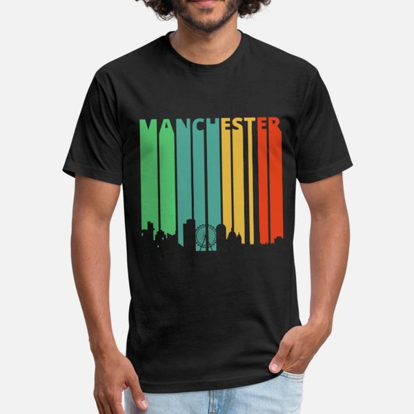

vintage retro manchester skyline cityscape gifts t shirt men designs cotton round neck costume interesting building summer style letters