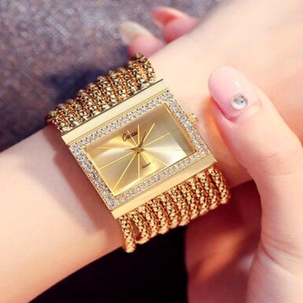 

cacaxi luxury european style ladies watches stainless steel elegant women watch casual dress female wristwatch clock, Slivery;brown