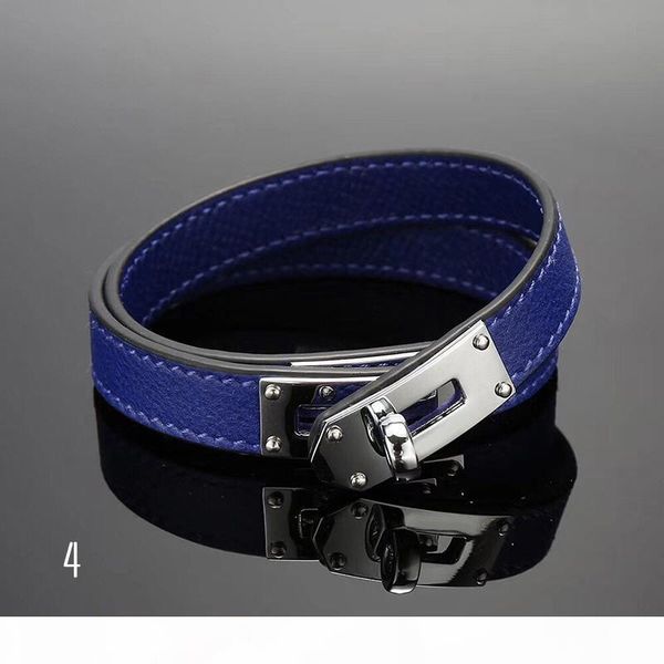 

bracelet for woman stainless steel real leather bangles fashion double h letter bracelets silver bangle designer brand jewelrys for man, Black