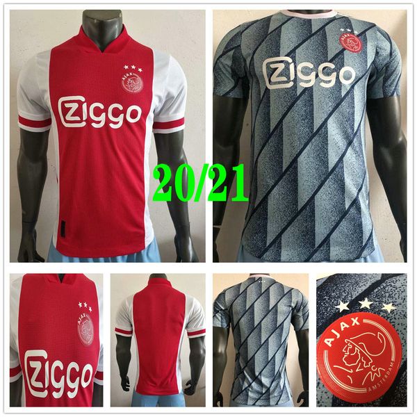 

player version 20 21 home away ajax soccer jersey promes alvarez ajax amsterdam camiseta de fútbol neres 2020 2021 van de beek tadic maillot, Black;yellow