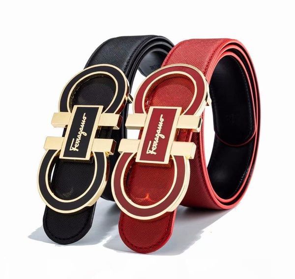 

2019 quality leather belt , the popular european and american men's leather belt smooth buckled denim belts ng, Black;brown