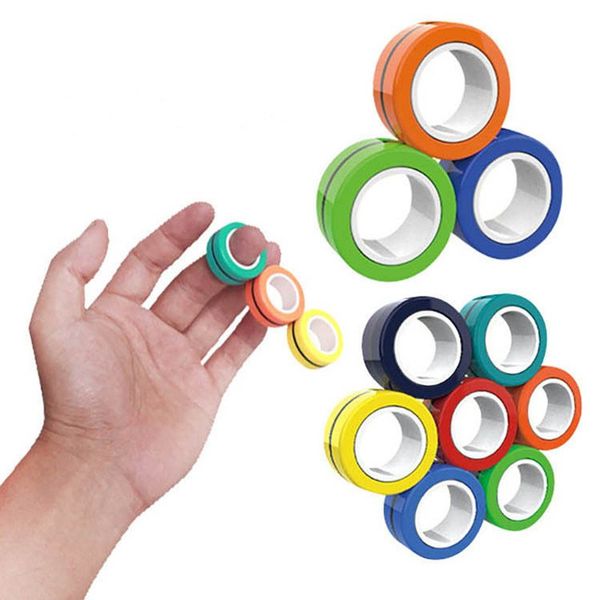 

funny magnetic ring toy magic ring toy palm release stress toy reduce stress ring game colorful dhl kid birthday gift