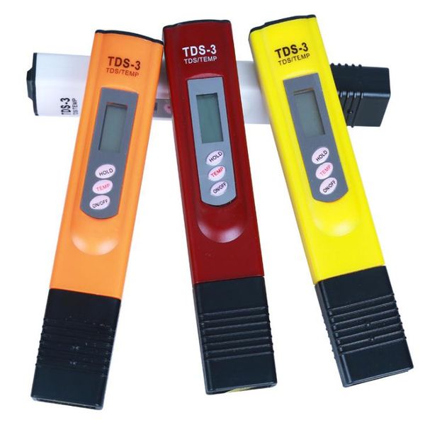 TEMP Digital TDS Medidor monitor PPM Tester Pen Metros LCD vara água Pureza Monitores Mini Filtro hidropônico Testers TDS-3 SN3242