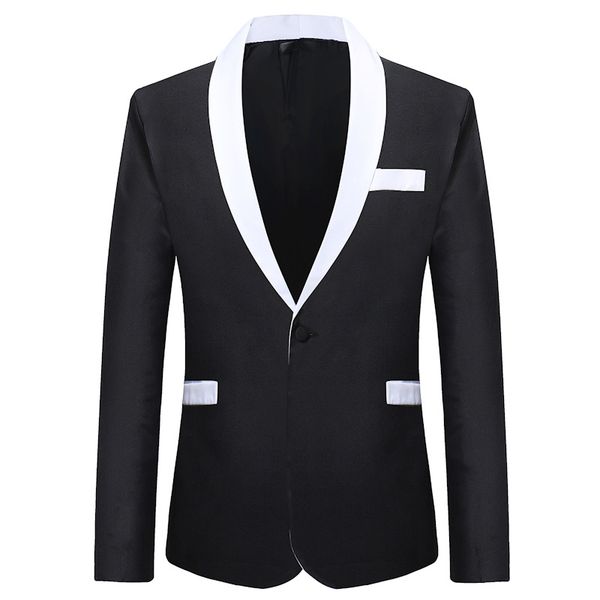 

men's suits & blazers casual one-button high-grade suit simple pure color fashion wedding drop brand coat, White;black