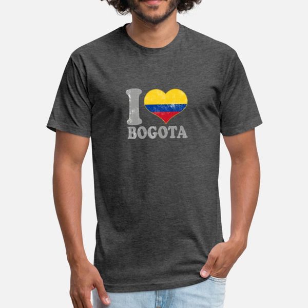 

i love bogota colombia colombian flag pride t shirt men printing cotton s-3xl original graphic comfortable spring autumn slim shirt