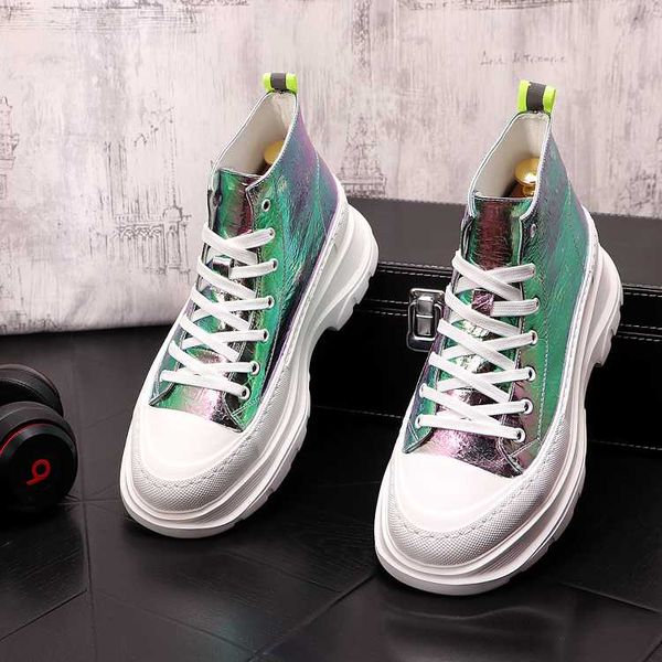 

hip-hop men high thick bottom wear-resisting casual flats shoes sneaker moccasins male skateboard shoes for web celebrity, Black