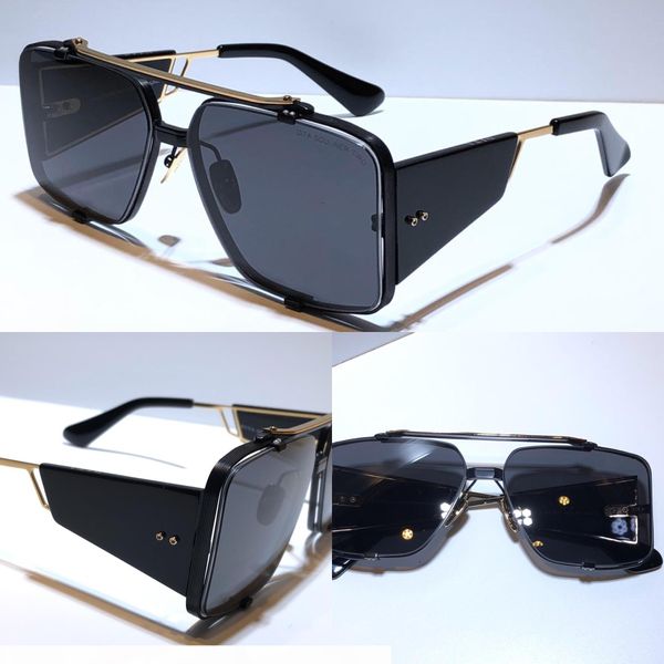 

new souliner two sunglasses men designer plank metal vintage sunglasses fashion style square frame uv 400 lens with original case, White;black