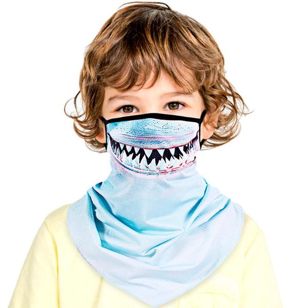 

facemask children kids rave bandana neck gaiter tube headwear face scarf mascarillas masque tapabocas, Blue;gray