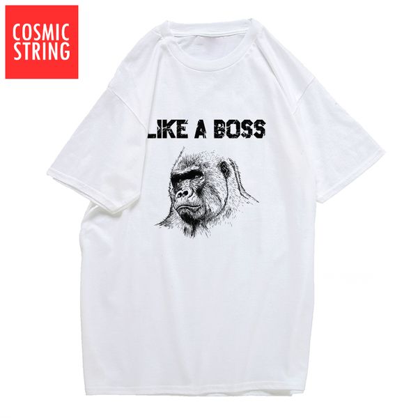 

cosmic string 100% cotton loose gorilla print men t shirt casual short sleeve summer loose men tshirt cool t-shirt tee shirts