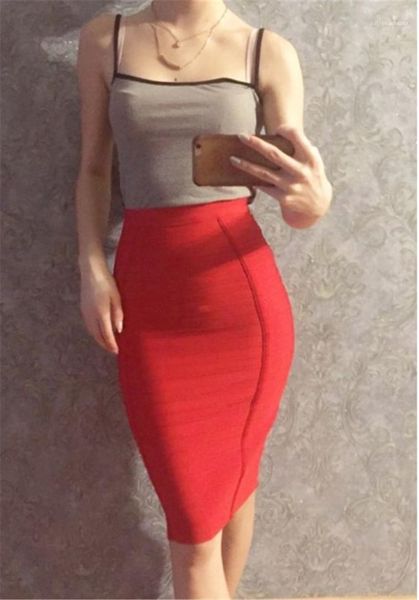 

knee length skirts summer slim fit hip clothing womens designer empire bodycon skirts with zipper fashion solid color sexy, Black