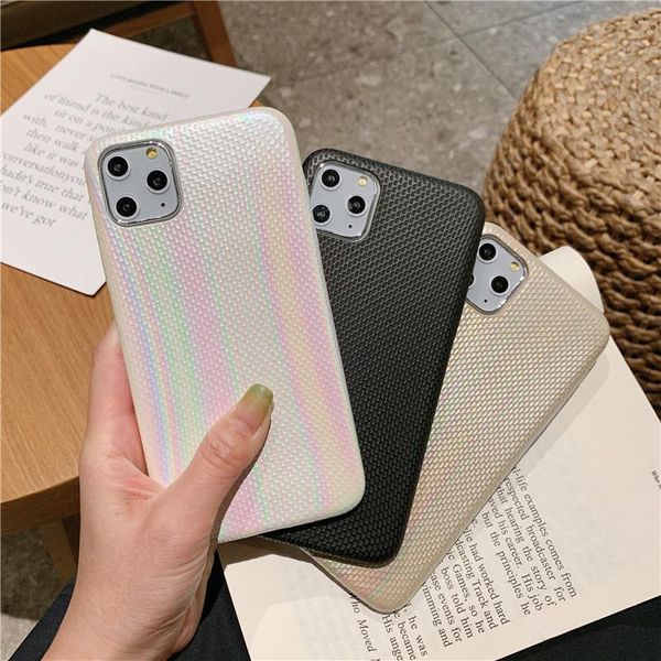 

cgjxsluxury texture bling glitter laser rainbow ultra thin pu leather soft back case cover for iphone 11 pro max 2019 xr xs x 6 6s 7 8 plus