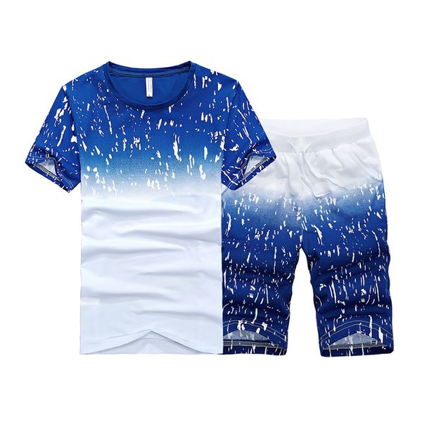 

new tracksuit men clothes 2020 t-shirts and shorts sets men's summer sports suit two piece set jogging homme sportswear t shirts, Gray