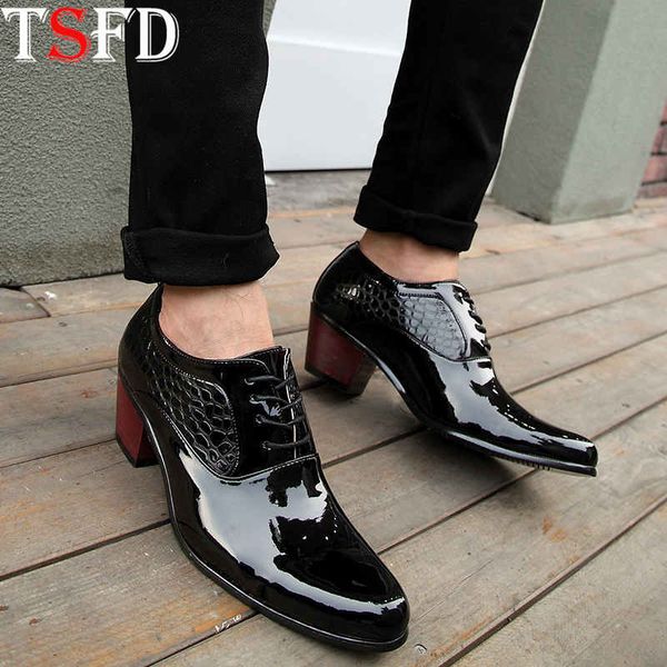

male pointed shoes men 6cm high heels black sneakers wedding dress men's shoes business men casual shoe party heels footwear z1