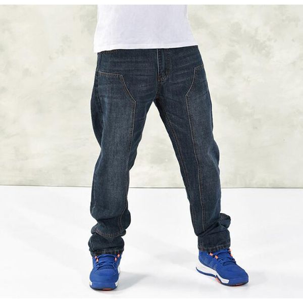 

men's jeans plus size man loose hiphop skateboard baggy pants denim hip hop men, Blue