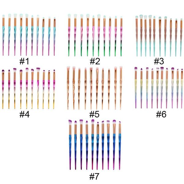 

beautiful 10pcs diamond makeup brushes sets maange powder foundation eyeshadow brush kits professional makeup beauty tools 7 colors