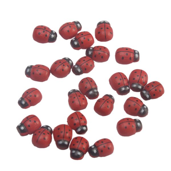 

100pcs creative colorful diy wooden ladybug stickers fridge