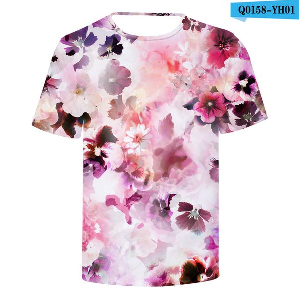 

orchid flowers men summer cotton 3d print shirts hippie plus size funny men clothing