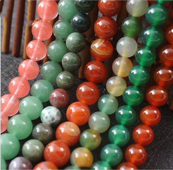 

10mm natural stone loose beads agate round shell obsidian tiger eye stone scattered beads 40pcs/string model no. ne1152