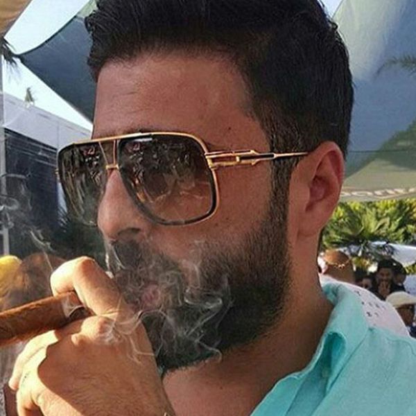 

2020 new design women couple flat sun glasses 18k gold plated square men sunglasses female shades retro gafas, White;black