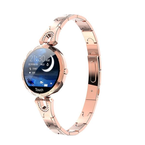 

cgjxsfashion female smart watch steel watch waterproof watch heart rate step fitness tracker for android ios ak15 ladies watches