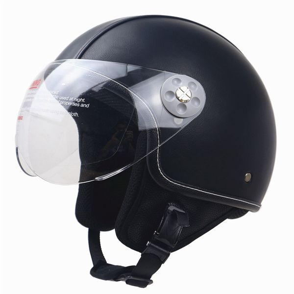 

motorcycle helmets leather covered jet helmet dot ece approved motorbike handmade for adults zr-055