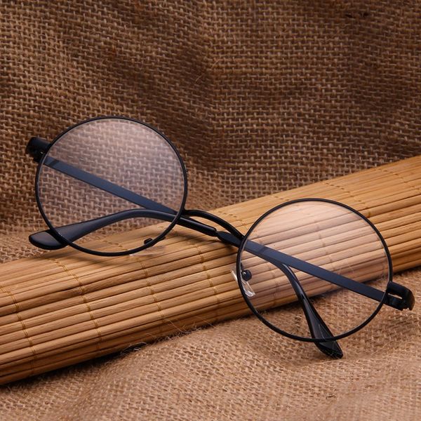 

fashion metal rounds vintage anti-blue light eyeglasses women optical myopia computer glasses frame classic new eye glasses, Black