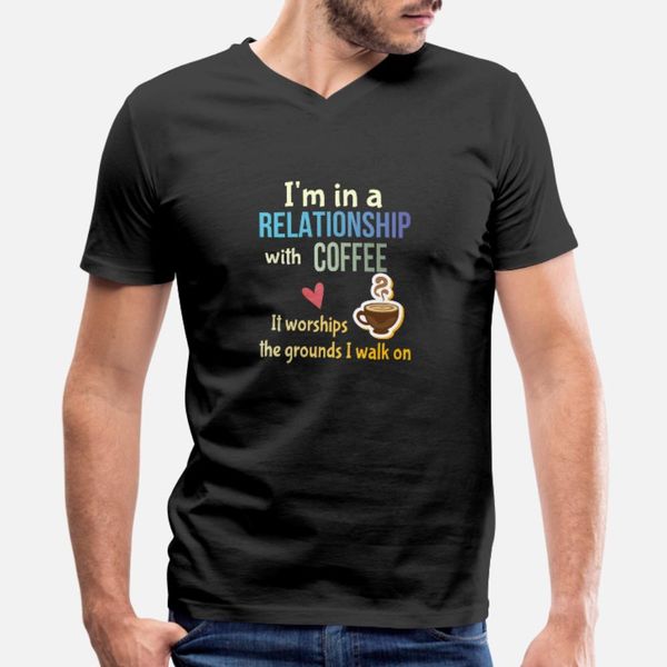 

funny coffee lovers committed relationship pun t shirt men create cotton size s-3xl costume gift authentic spring autumn leisure shirt