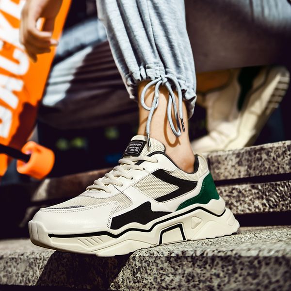 

new style winter/autumn casual shoes men sneakers comfortable breathable walking footwear platform zapatos casuales los hombres, Black