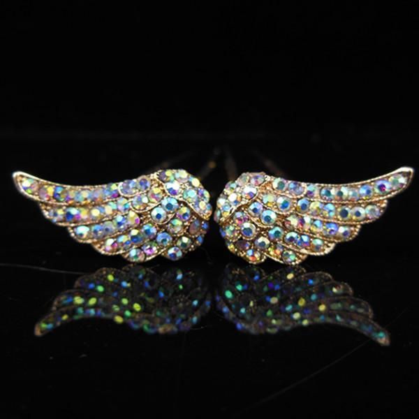 

hairpins 100pcs(50pair) jewelry bridal hair new girls wings plated angel women pins fashion clip silver hair gold for wedding dayupshop gyq, Golden;silver