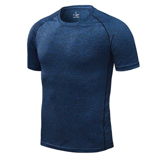 

clearance sale compression men t-shirts workout sports running t-shirt short sleeve jogger tshirt fitness exercise gym clothing, Black;blue