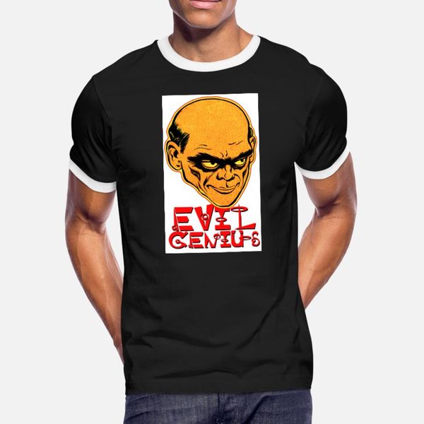 

evil genius t shirt men knitted 100% cotton round neck letter loose funny casual spring family shirt