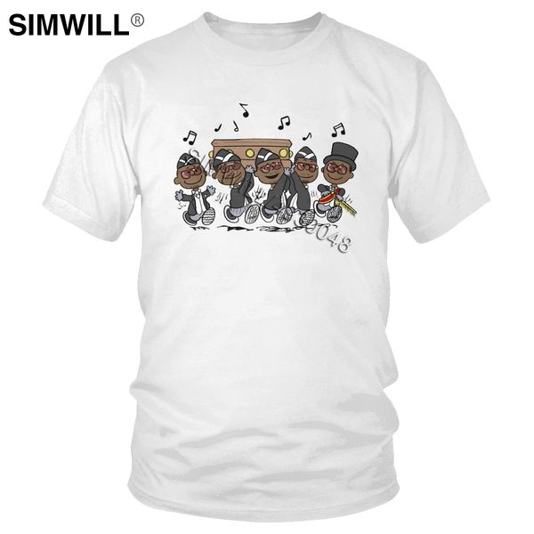 

funny ghana funeral dance team t-shirt men short sleeved cotton coffin dance dancing t shirt pallbearers meme graphic tee