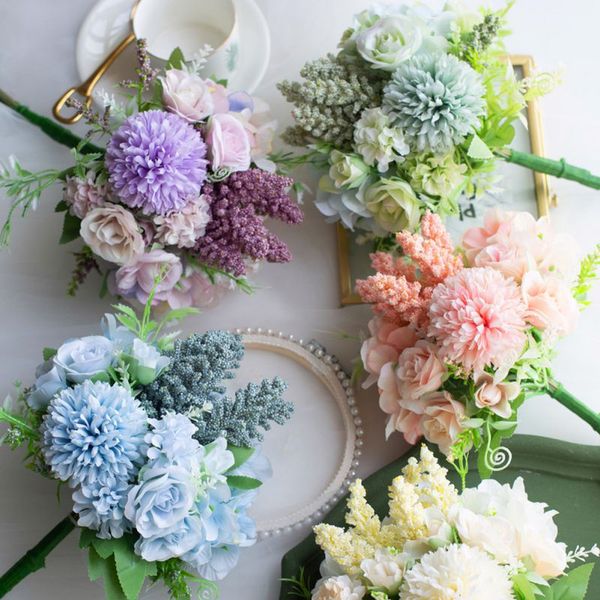 

wedding bouquet flowers decoration bridal bouquets silk simulation rose wedding bridesmaid bouquets holding flowers p prop