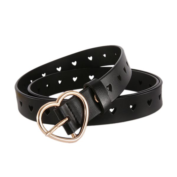 

leather women belt jeans fashion female strap heart-shaped pin buckle wasitband, Black;brown