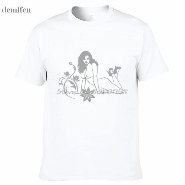

summer men t-shirts girl sketch creative decor print t-shirt cotton short sleeve brand male t shirt hip hop tees