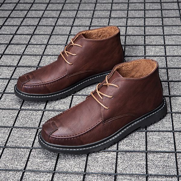 

boots nine o'clock men's casual leather shoes fashion breathable outdoor male spring autumn high-lace-up non-slip botas, Black