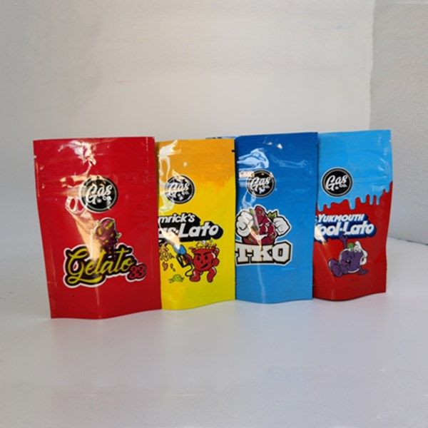 

2020 resealable mylar bags stand up smell proof bags 2 side colored food storage plastic packaging bag