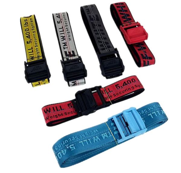 

new 19ss brand fashionable canvas off belt white blet men leisure golden yellow belt well-made canvas men women belts 120-200cm, Black;brown