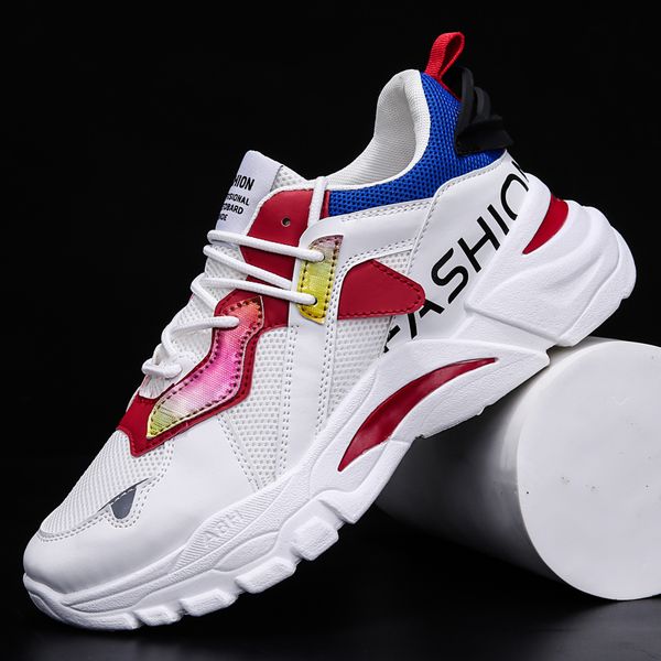 

men sneakers breathable sport shoes for man 39-44 walking casual footwear mesh training thick sole walking white shoes zapatos