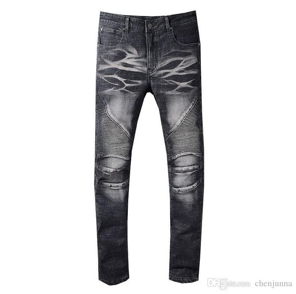

2020ss mens jeans slim fit разорванные джинсы мужчины hi-street mens проблемные джинсовые щипцы колена дырок вымытые разрушенные мужчины эла, Blue